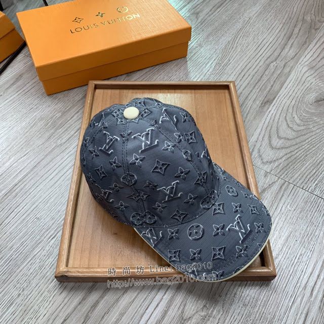 LV新品男士帽子 路易威登灰色印花鴨舌帽棒球帽  mm1334